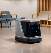 Robô HygiBot / Dune Bot realizando limpeza