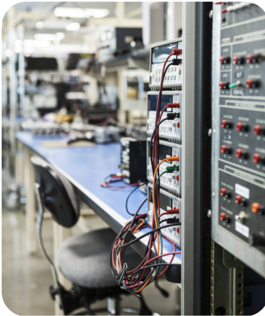 Painel de automação com controladores industriais