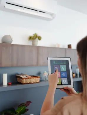 Controle de ar-condicionado em tablet