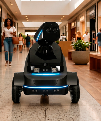 Robô Orbit em centro comercial