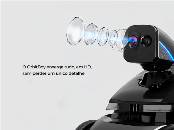 Robô Orbit em patrulhamento de segurança